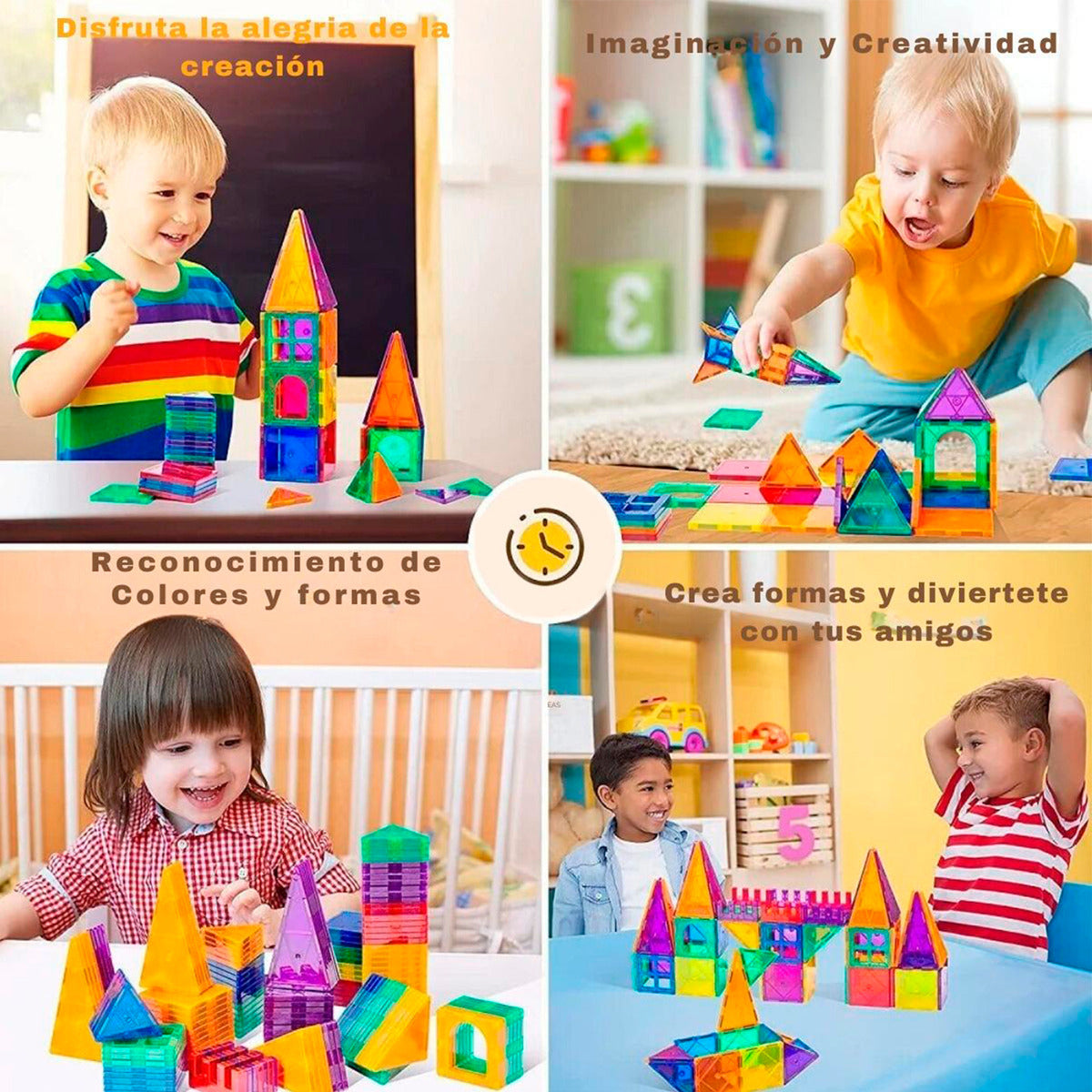 Bloques Magneticos Juego De Construccion 3D No Toxico De 60pzs