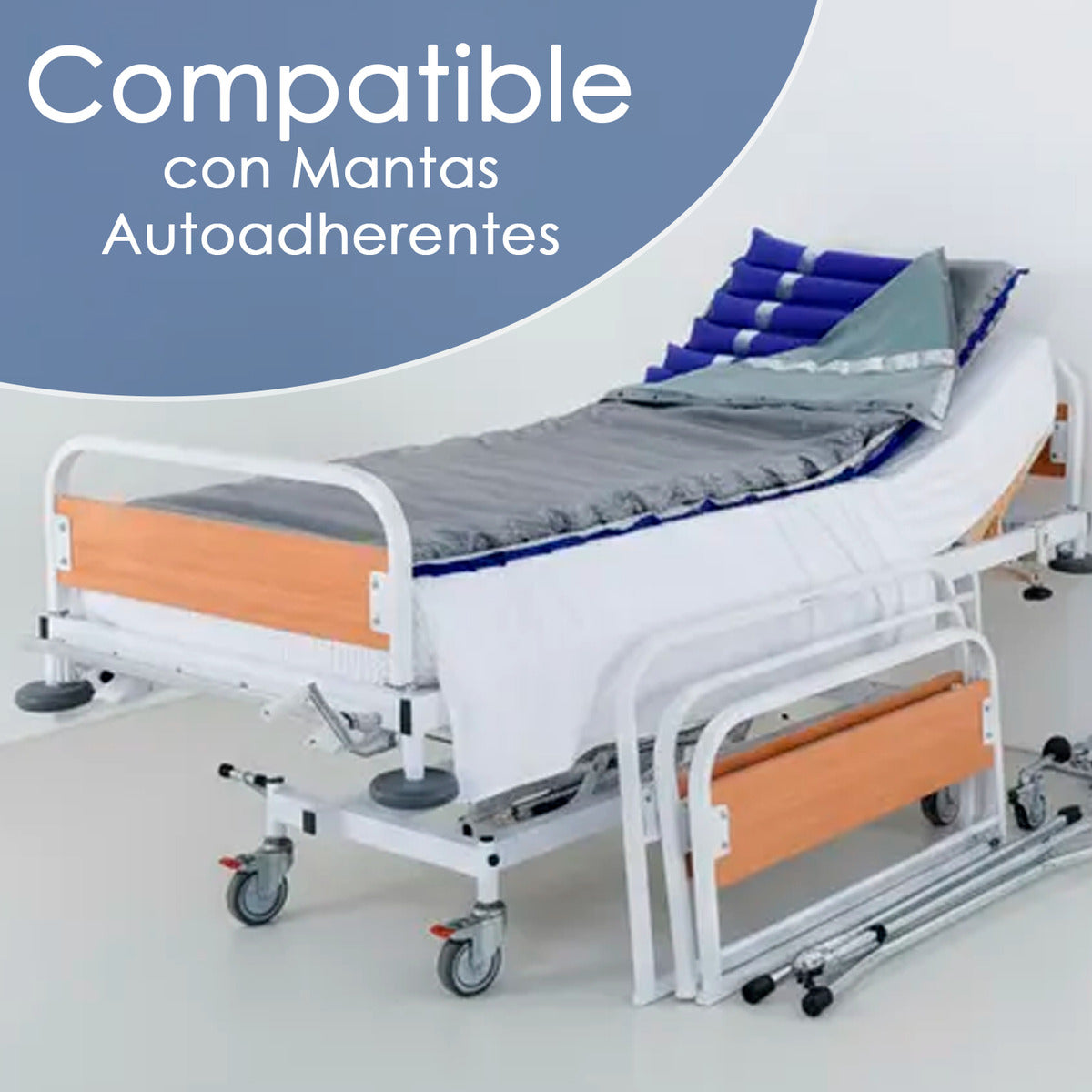 Colchon Antiescaras Profesional Klinik Con Motor 135kg Tubular Azul