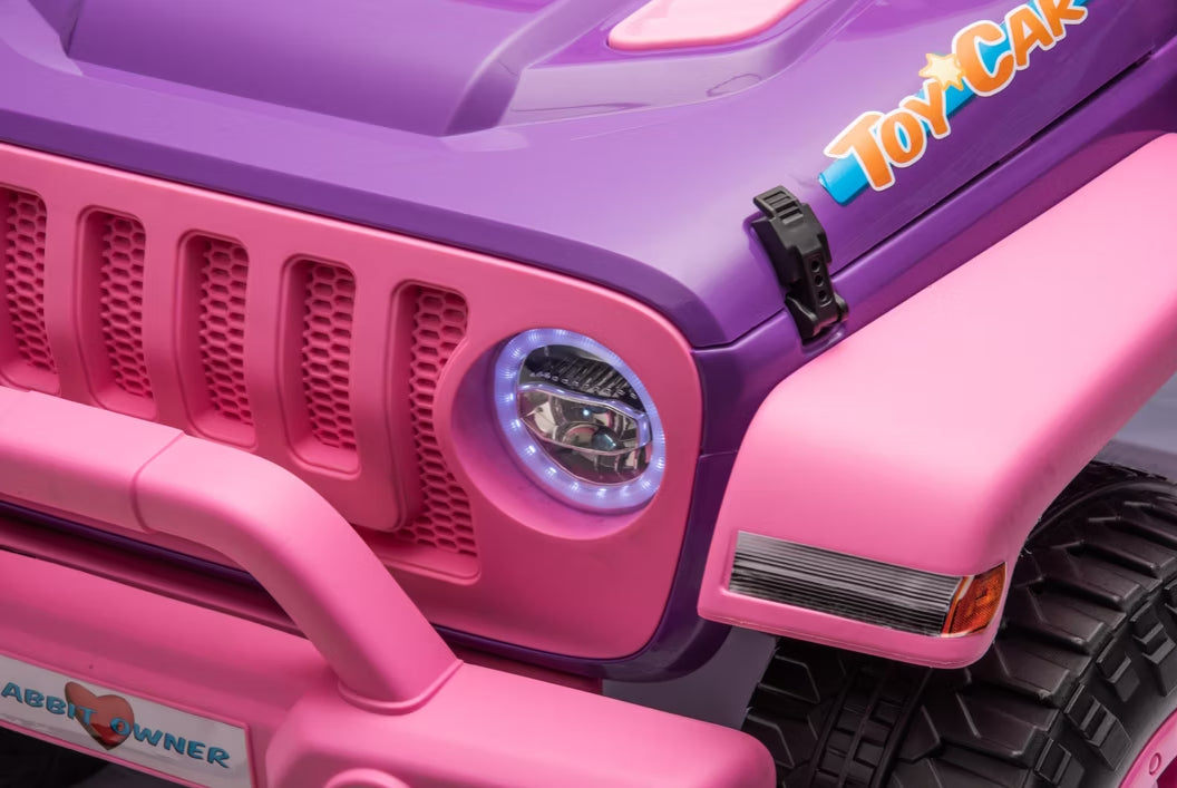 Auto Electrico Montable Jeep Niñas Todoterreno A Bateria De Alta Duracion Rosa