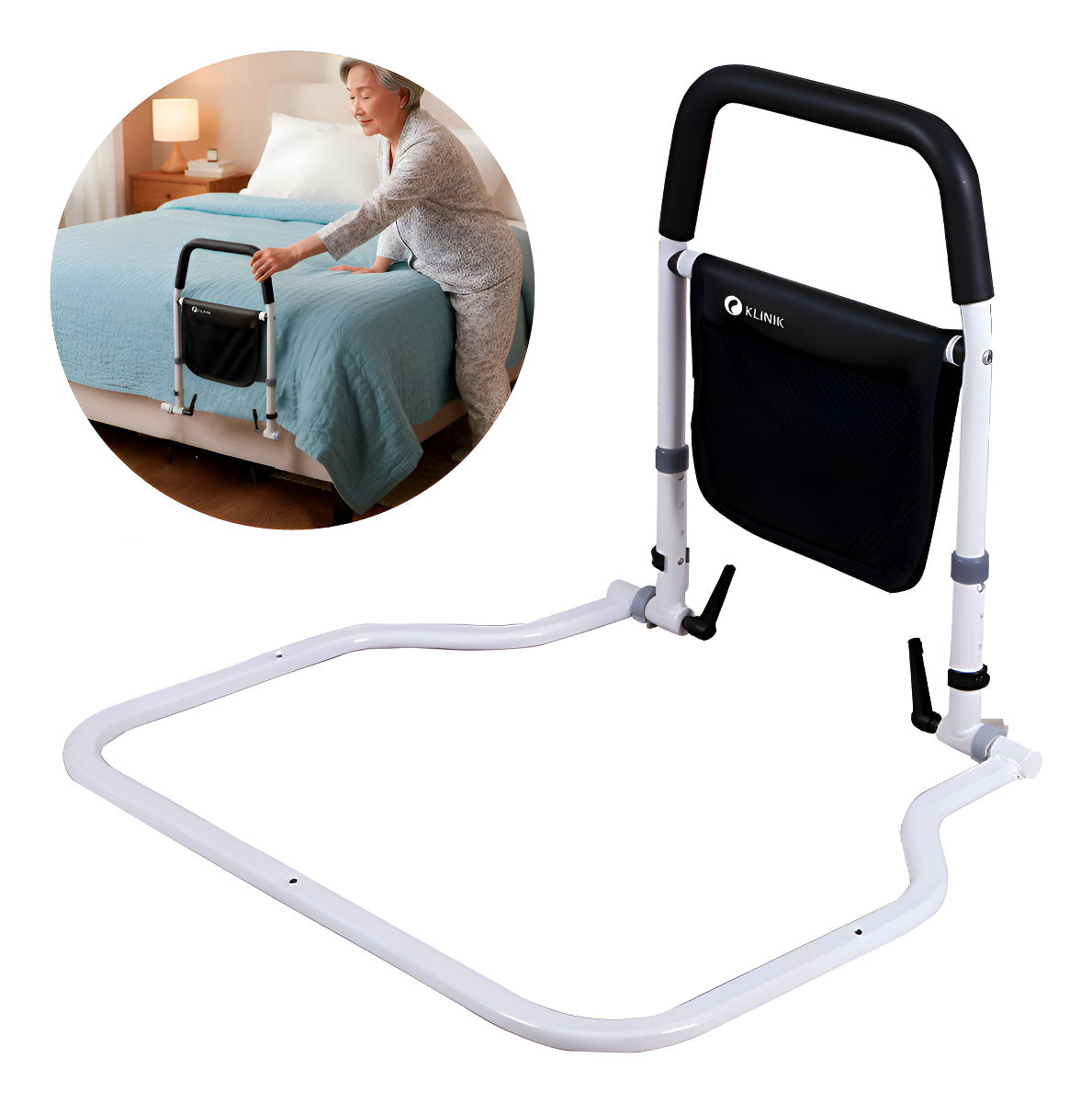 Barra De Apoyo Para Cama Reforzada Con Bolsa Organizadora