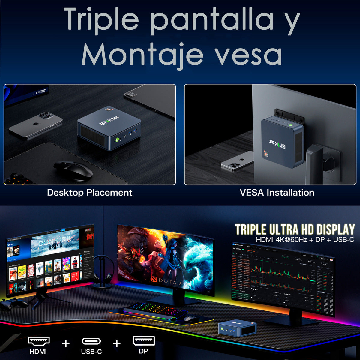 Mini Pc Gmktec M5 Plus Ryzen7 5825u Ddr4 16gb 512gb 4k