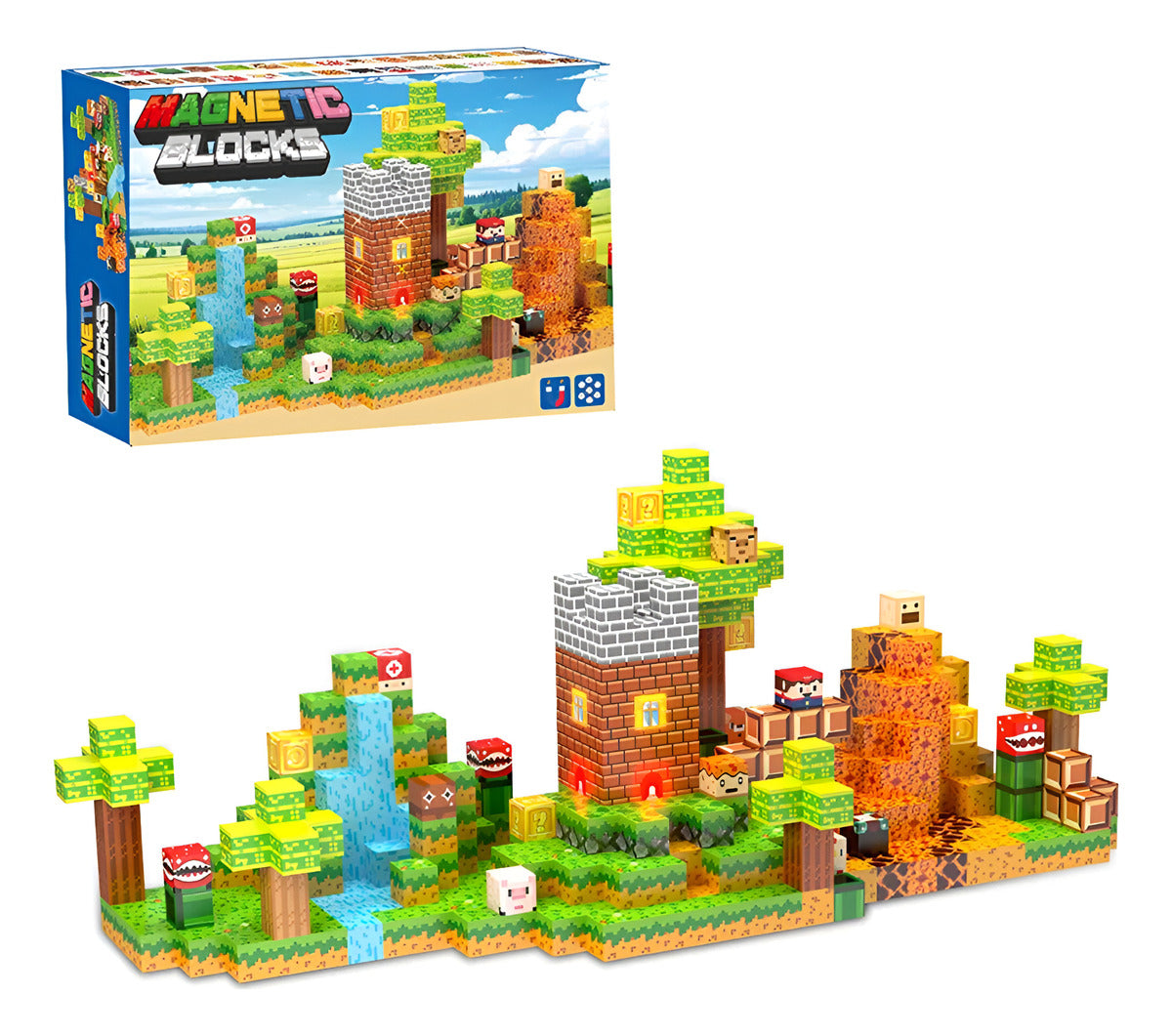 Bloques Magnéticos Tipo Minecraft 137 Pcs 3 Bloques De Luz