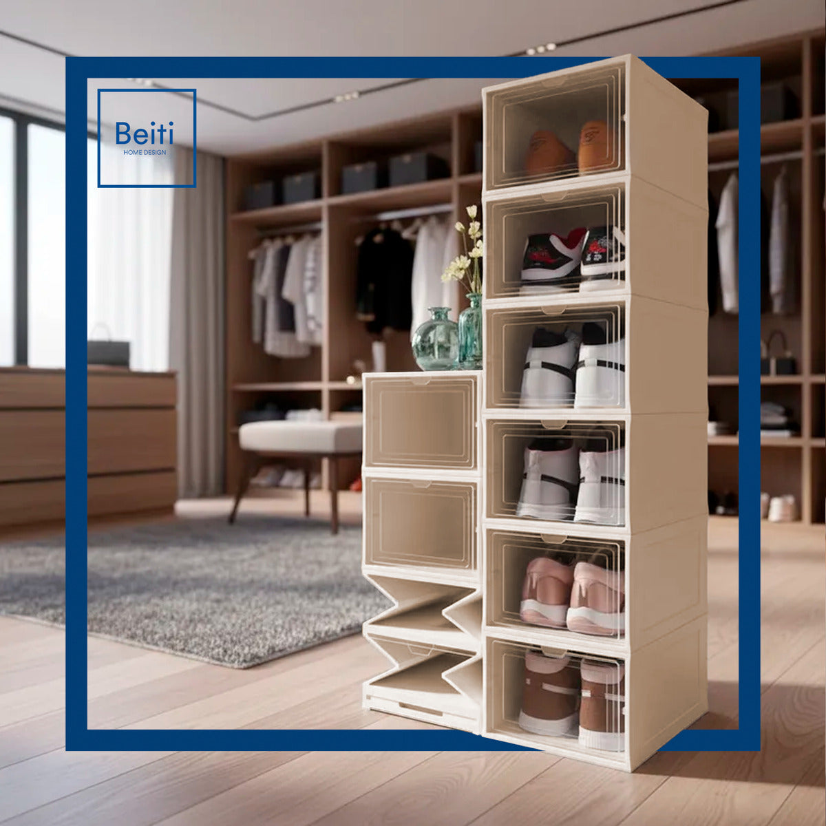 Zapatera Plegable Mueble Organizador De 6 Niveles Transparente