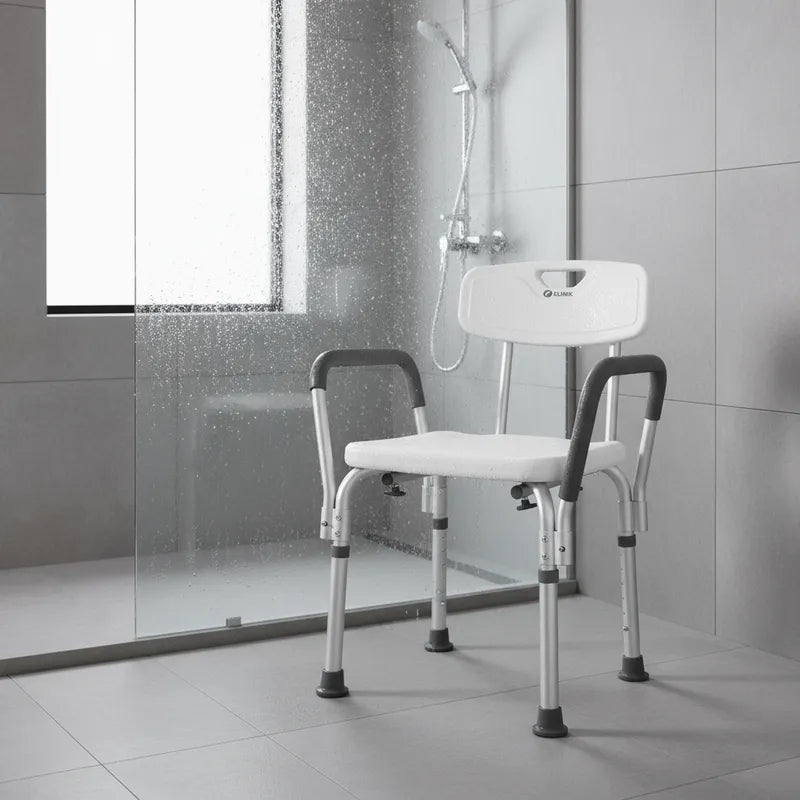 Silla Ducha Baño Respaldo Apoyabrazos Klinik
