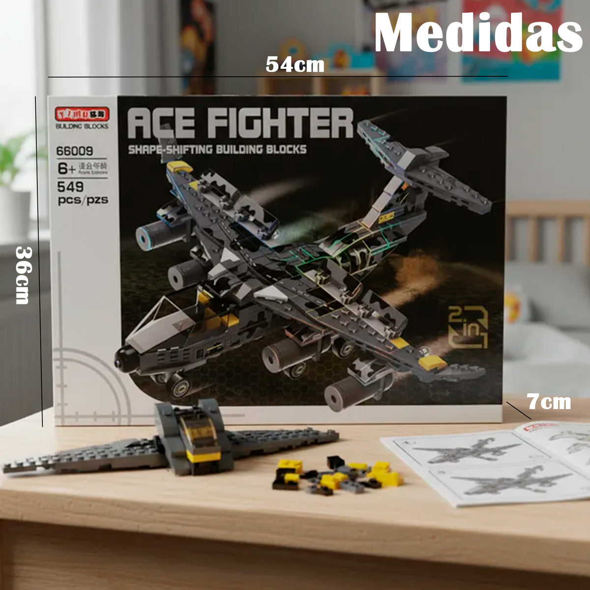 Juguete De Bloques De Construcción Avión Caza Robot De Batalla 549 Pcs