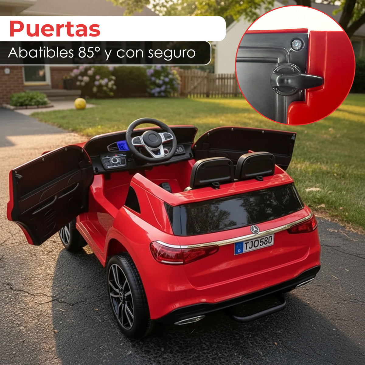 Auto Electrico Montable Jeep Mercedes Gle Pro Bateria Alta Duracion Rojo