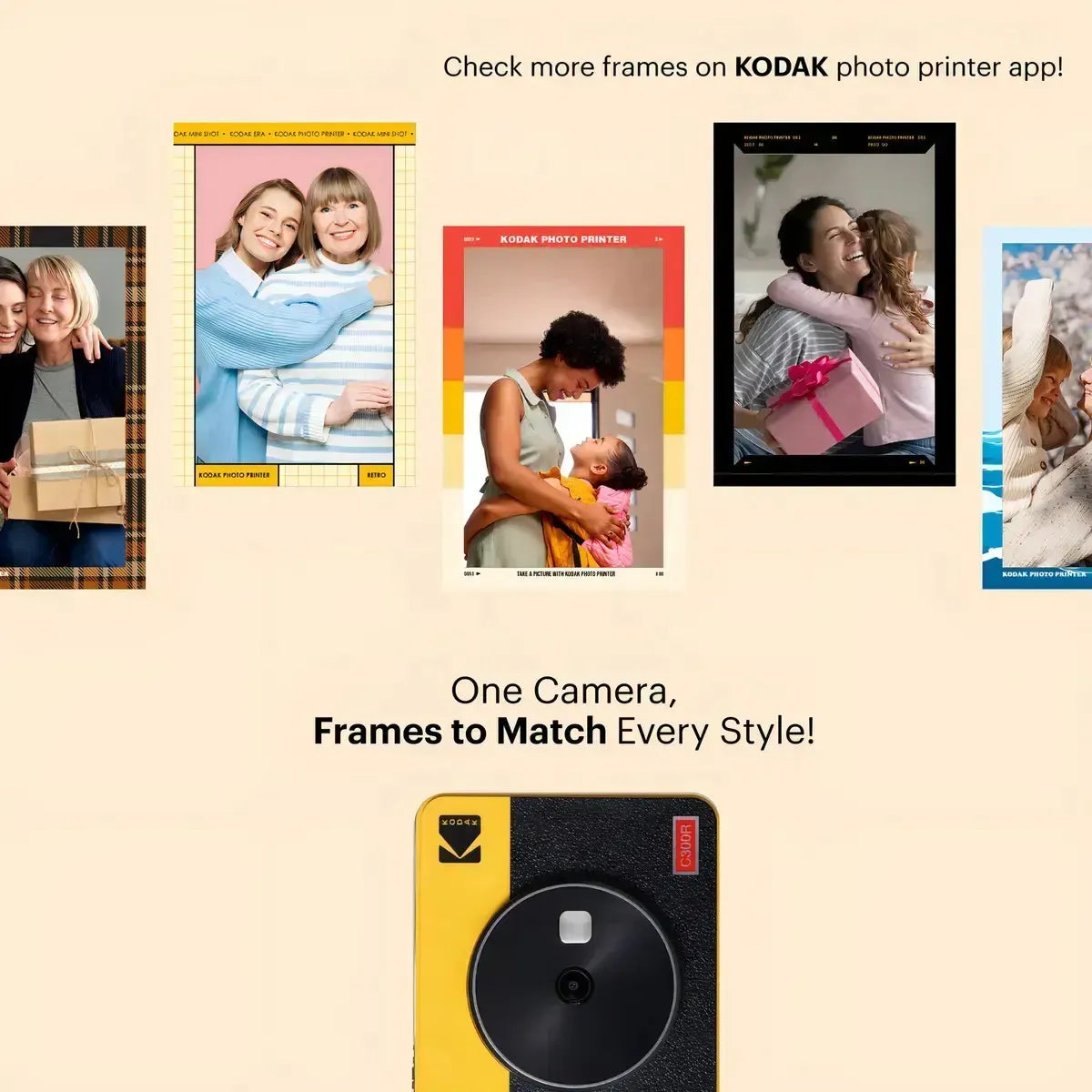 Camara Instantanea Kodak Mini Shot 3 Retro C300R Blanca – Impresora Bluetooth 2 en 1 + 8 Fotos