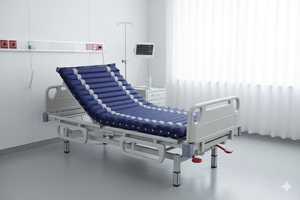 Colchon Antiescaras Profesional Klinik Con Motor 135kg Tubular Azul