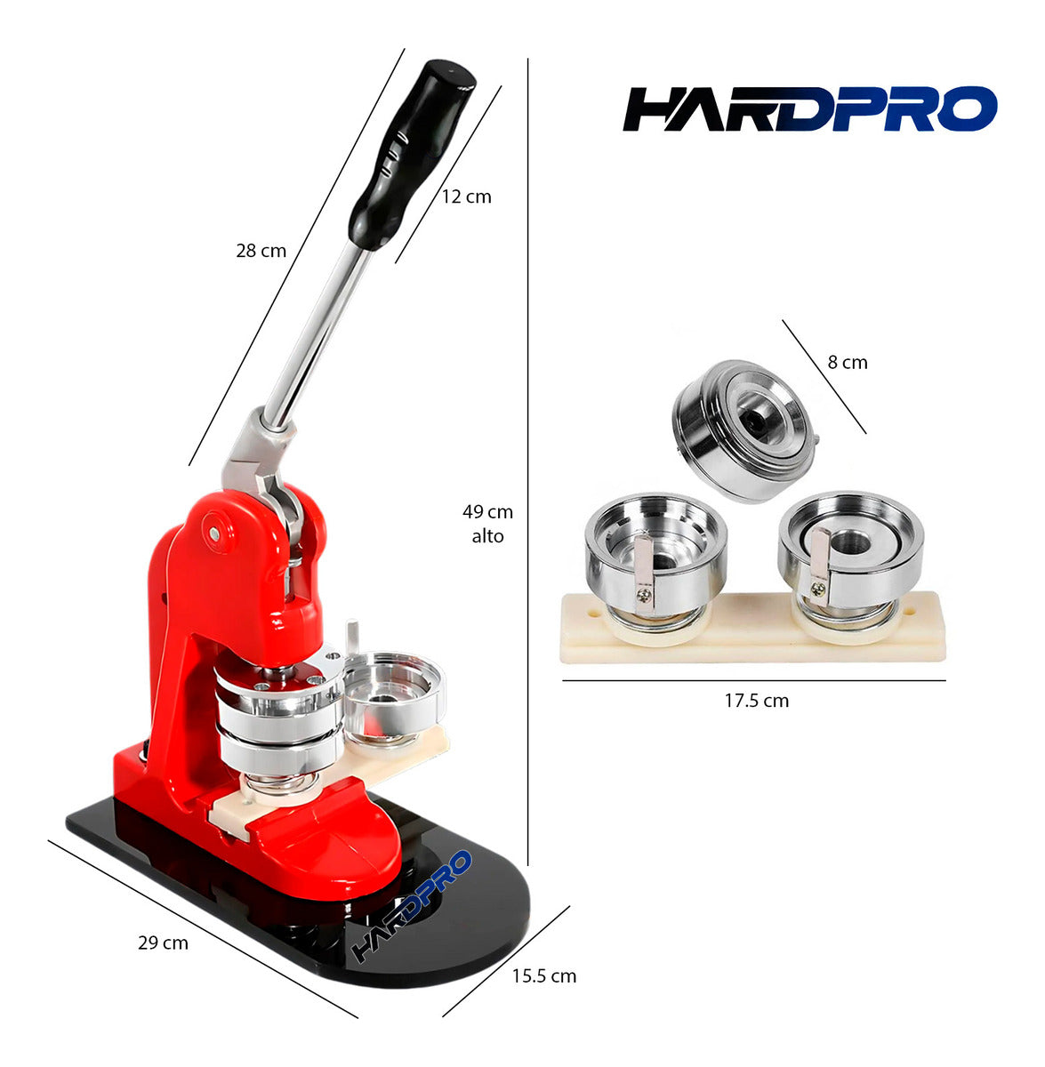 Maquina Prensa De Chapitas Con Matriz De 58mm Con 100 Chapitas