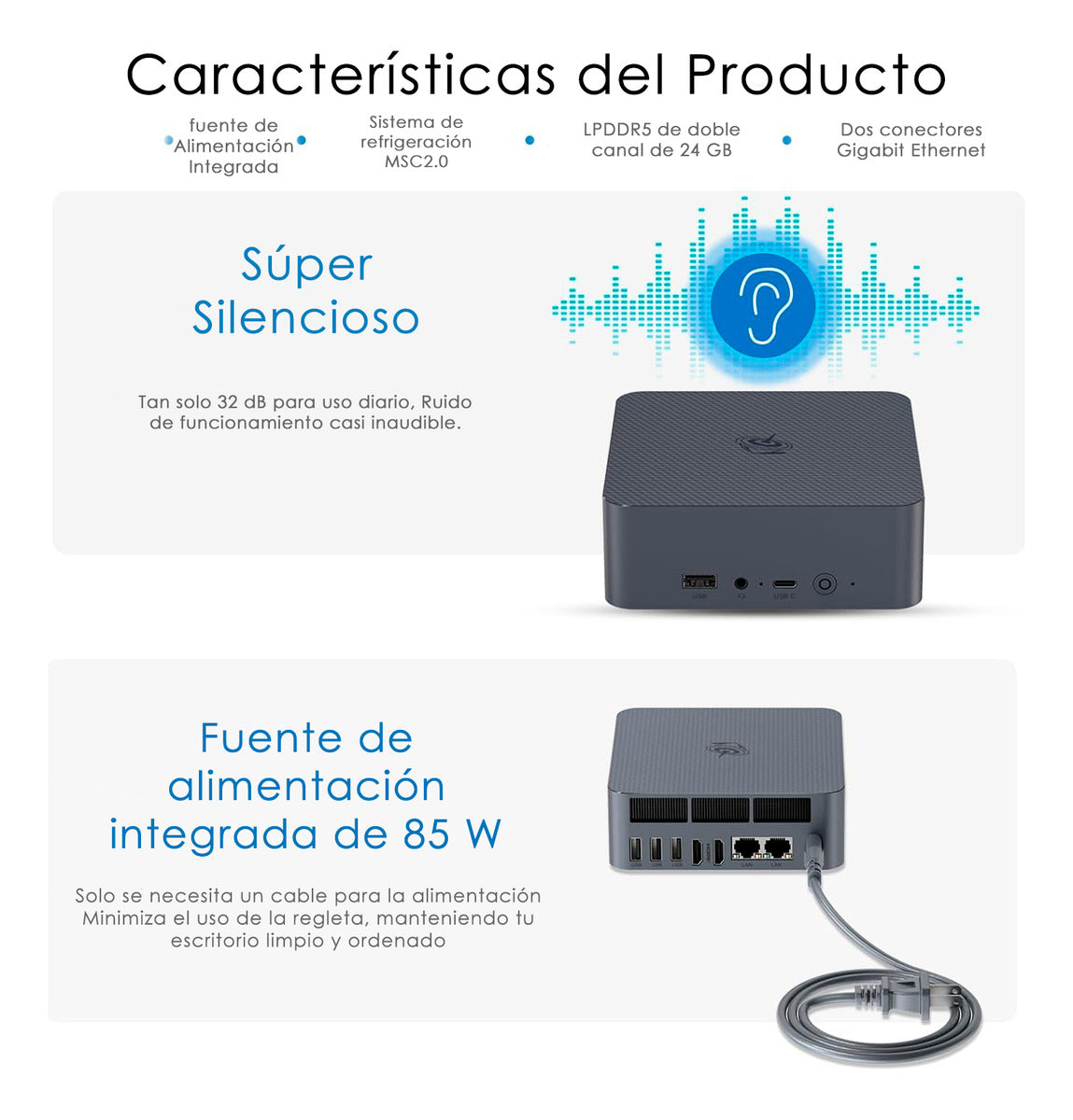 Mini Pc Beelink Eqi12 Intel Core 12450h 24gb 500gb Dual Lan