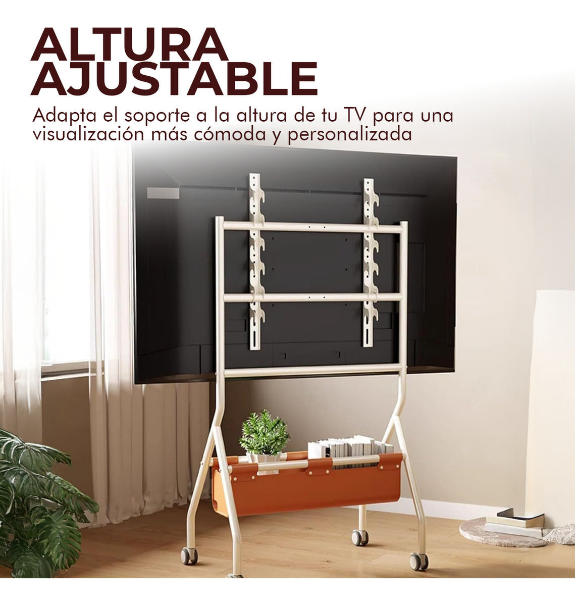 Soporte Tv Pedestal Rack Movil Con Ruedas 32 A 75 Vesa