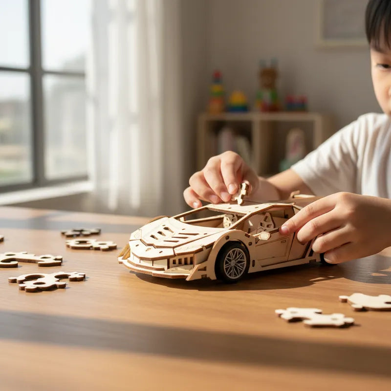 Puzzle 3d Auto Lamborghini Madera Armable 114pcs Didactico