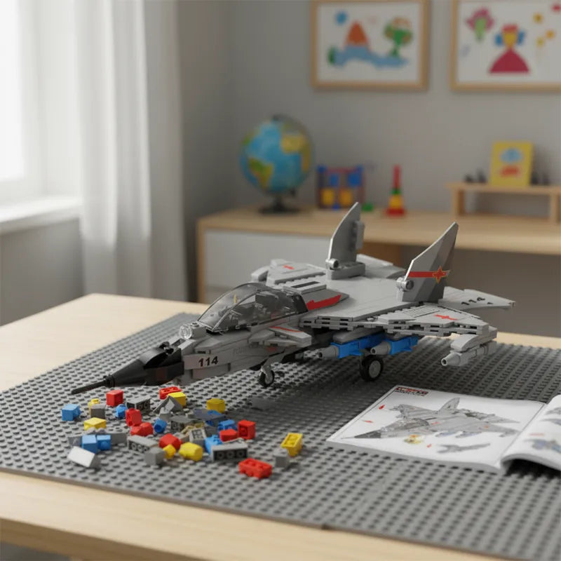 Juguete De Bloques Armable Avion Caza Modelo Robot 532 Piezas Didactico 2 en 1