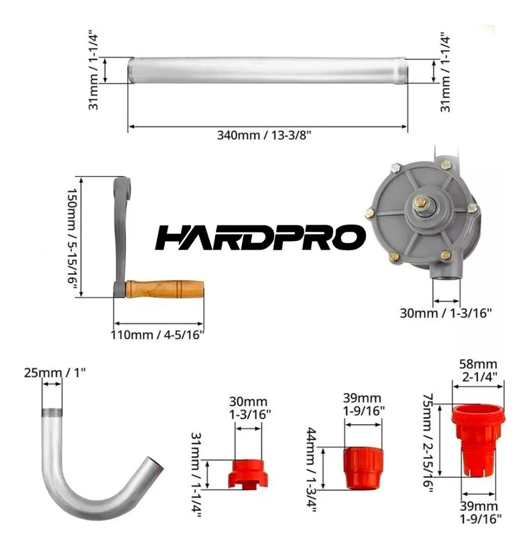 Bomba De Tambor Transferencia De Líquido Aceite Manual 130cm