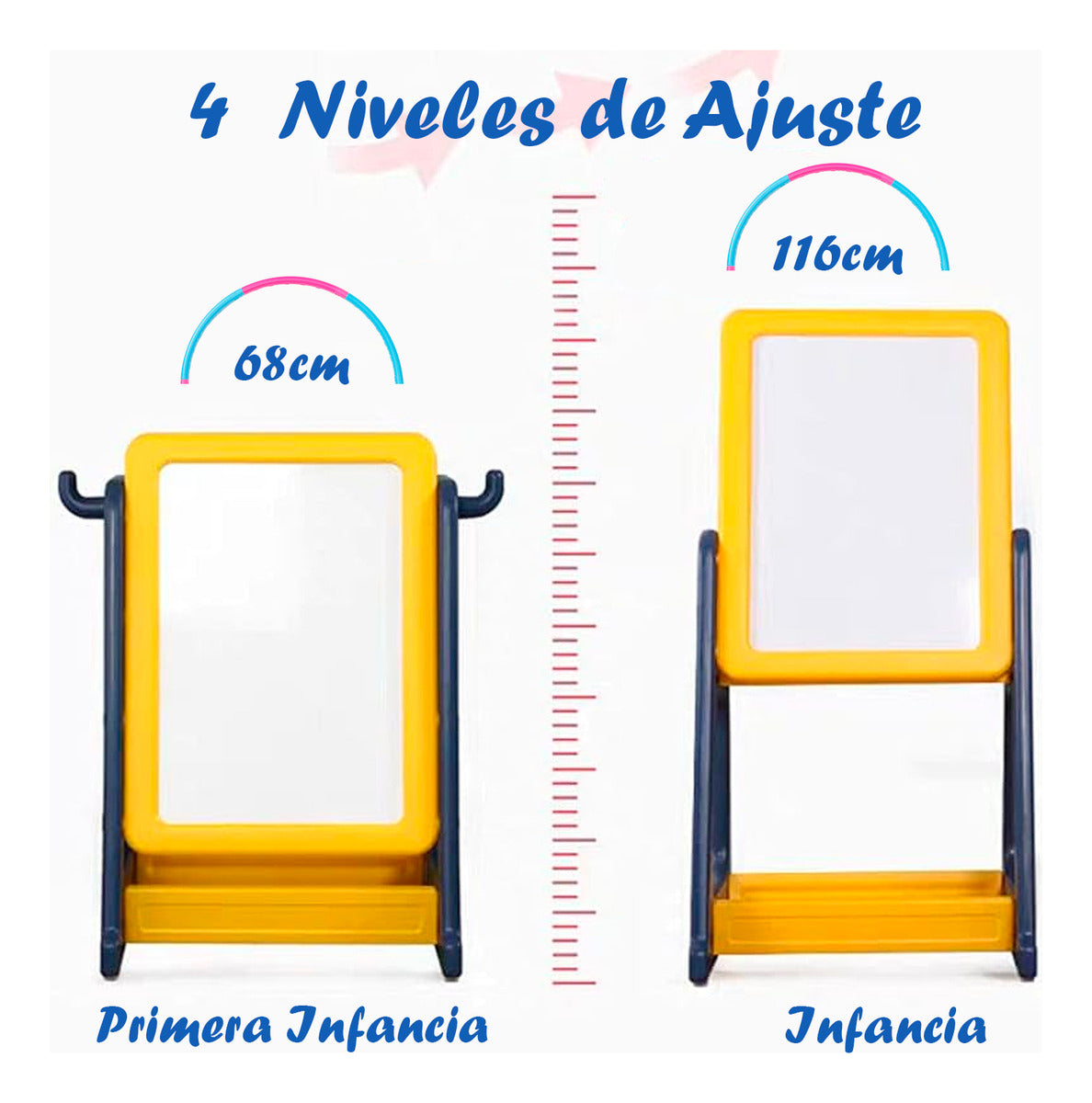 Pizarra Dibujo Para Niños Y Mesa De Trabajo 4 Niveles Azul Nubo