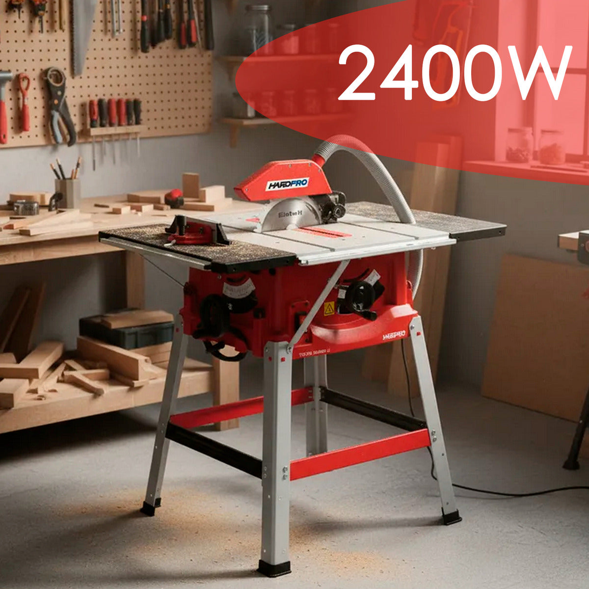 Sierra De Banco Vertical Mesa Herramienta De 2400w 4500rpm Con Disco 254mm