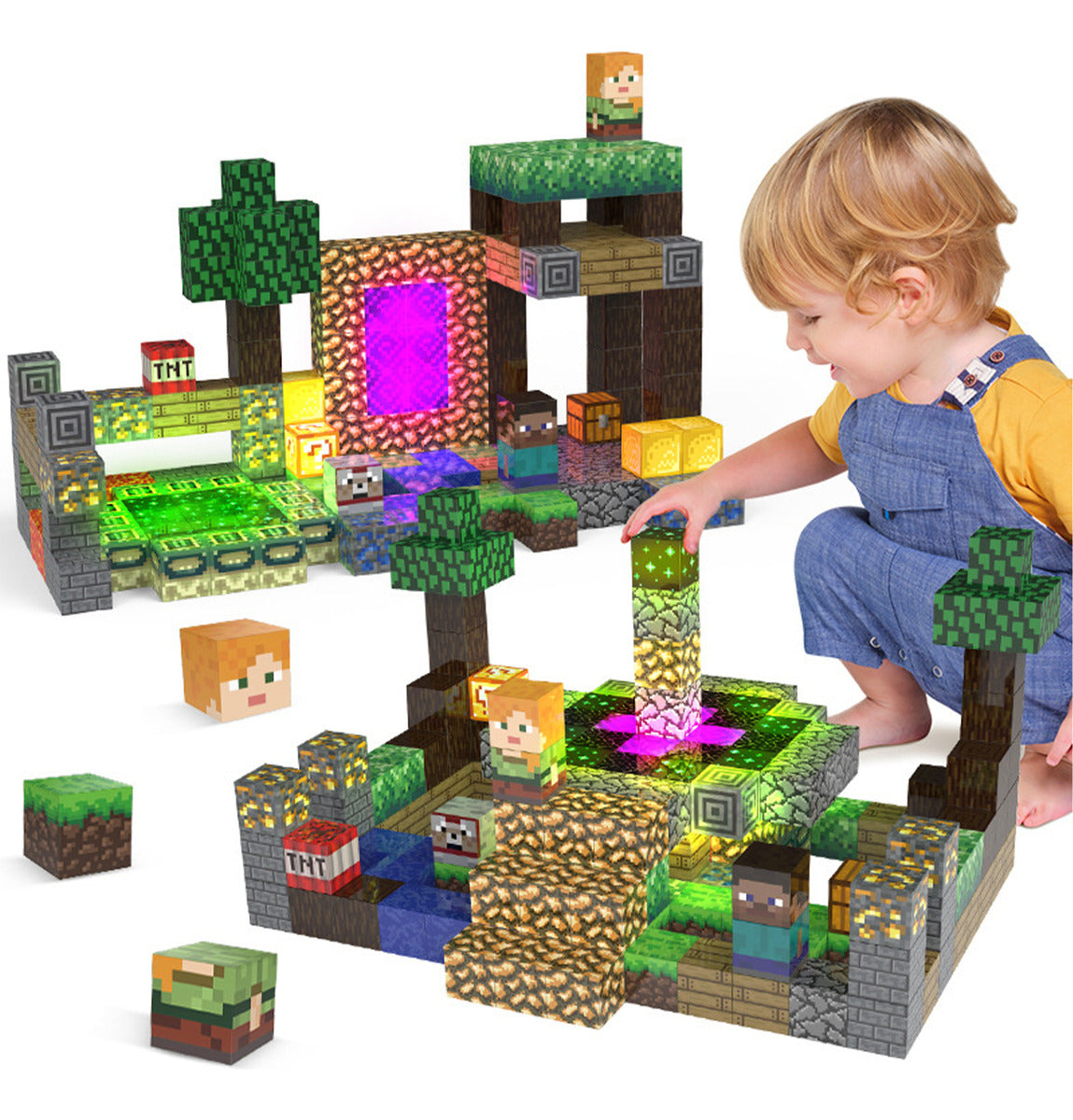 Juguete Bloques Magnéticos 180 Piezas My World Kit Modelo Bosque