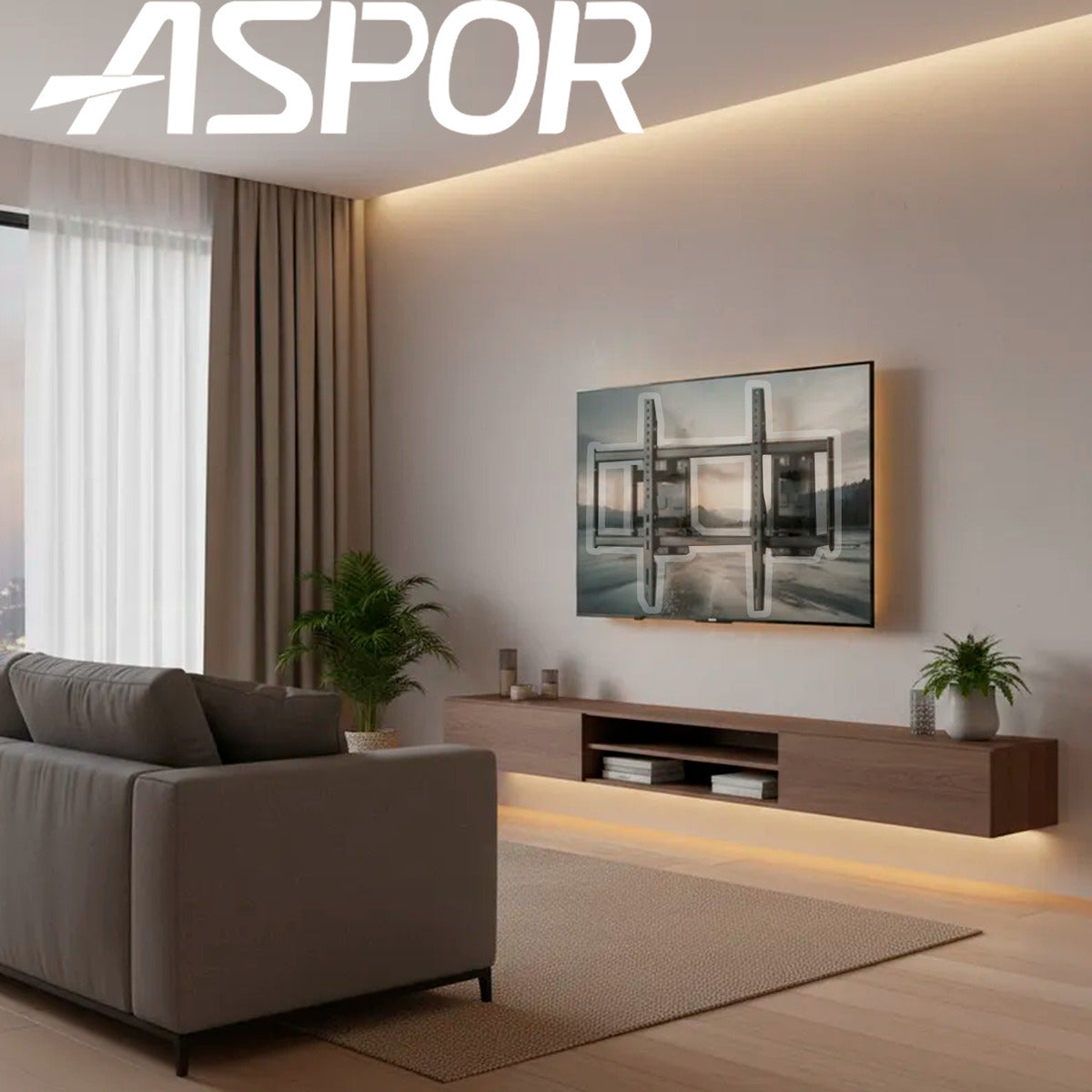 Soporte Tv De Pared 65 A 100 Pulgadas De 90kg 15 grados