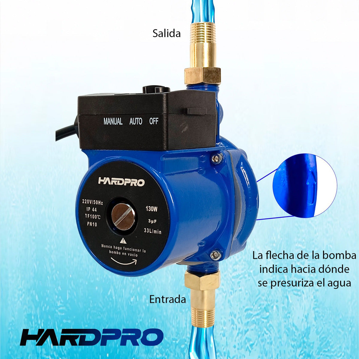Bomba Presurizadora Agua Hardpro Calefont 33l/min 130w