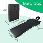 Cama Masajes Estetica Klinik 200kg Altura Ajustable Plegable Negro