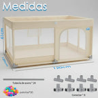 Corral Infantil Bebe Malla y Tela Oxford Con Pelota 120x120cm