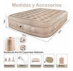 Colchón Cama Inflable Con Bomba Extraible De 2 plazas 40cm