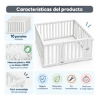 Corral para Bebe niños Con Seguro Armable 120x120cm Blanco