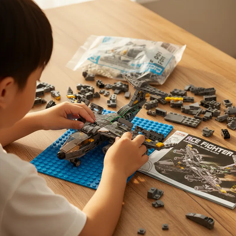 Juguete De Bloques De Construcción Avión Caza Robot De Batalla 549 Pcs