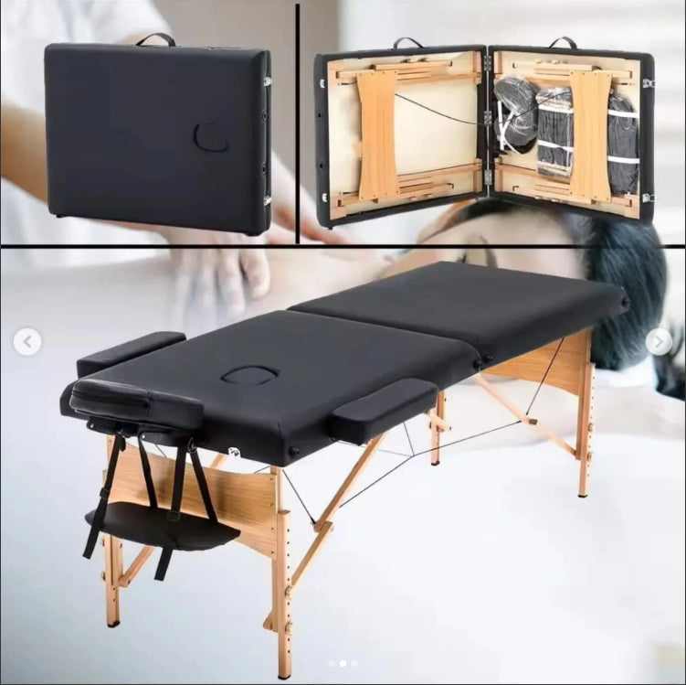 Camilla Para Masajes Estética Plegable De Madera Klinik Negro