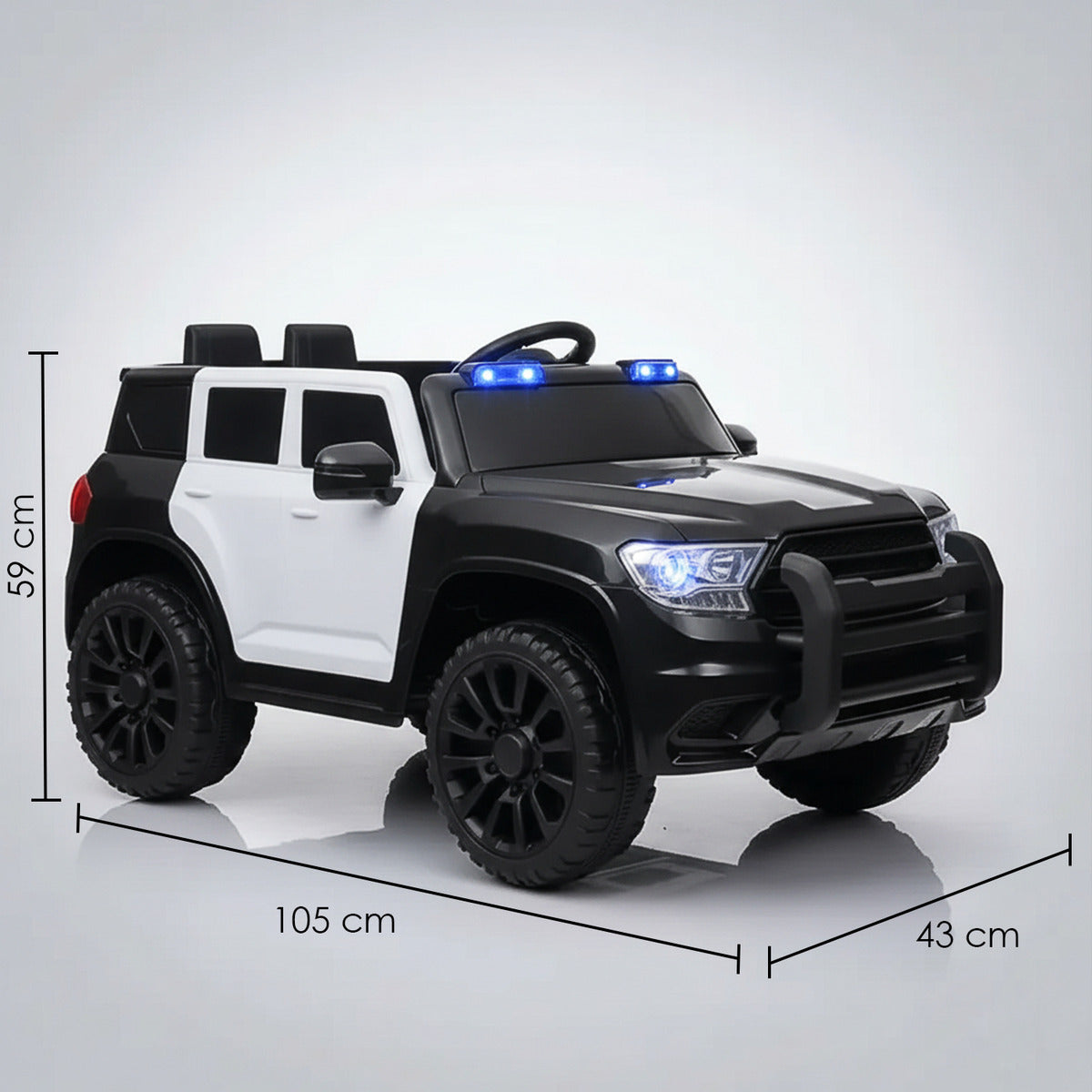 Auto Electrico Montable Niños Camioneta Jeep Policia Bateria Alta Duracion