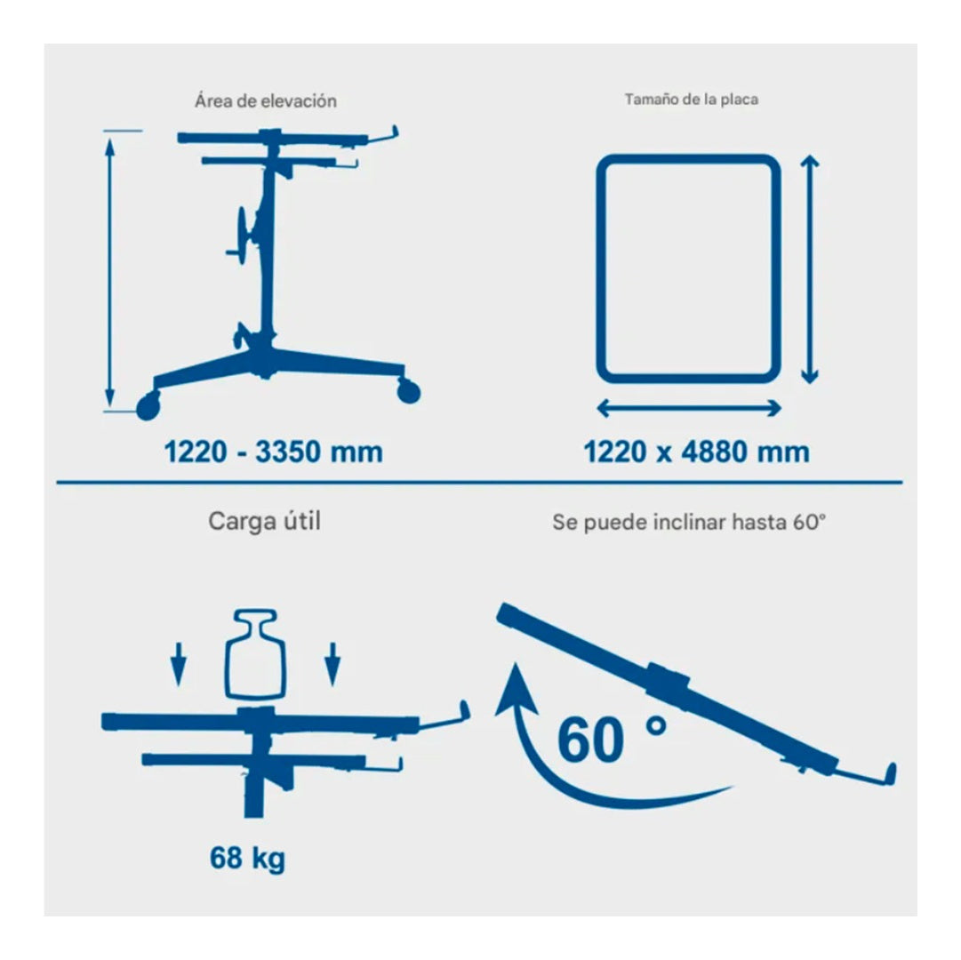 Elevador De Placas Paneles De Yeso Carton 3.3mtrs Andamio