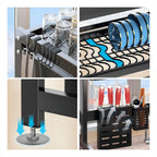 Secador Organizador Escurridor De Platos Con Puerta De 105cm Negro