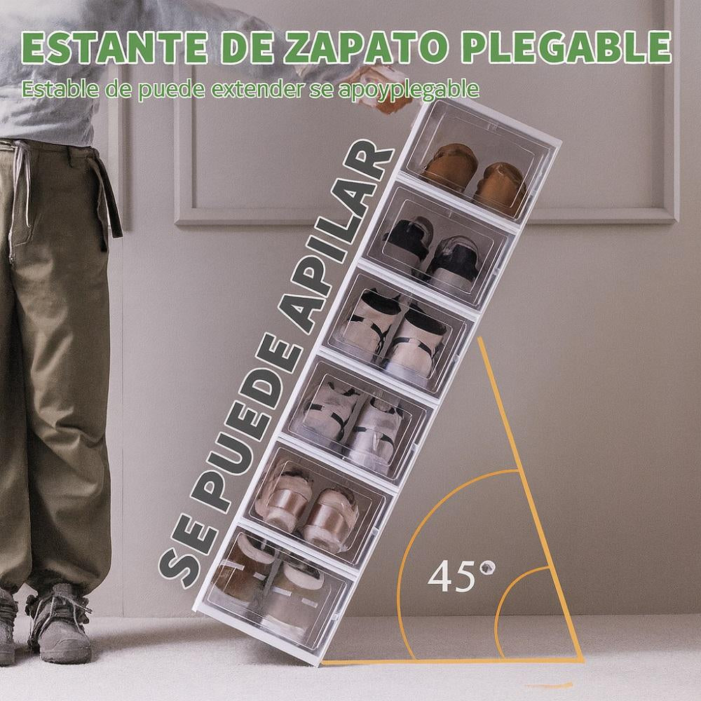 Zapatera Plegable Mueble Organizador De 6 Niveles Transparente