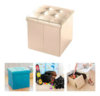 Puff Baul Silla Ecocuero Plegable Organizador 38cm X 38cm