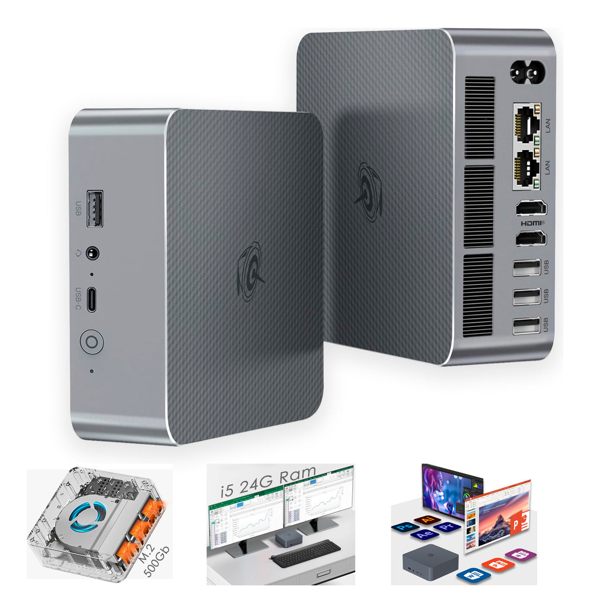 Mini Pc Beelink Eqi12 Intel Core 12450h 24gb 500gb Dual Lan