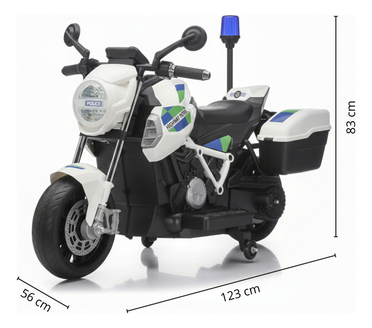 Moto Electrica Montable Niños Policia Bateria Alta Duracion Led Blanco