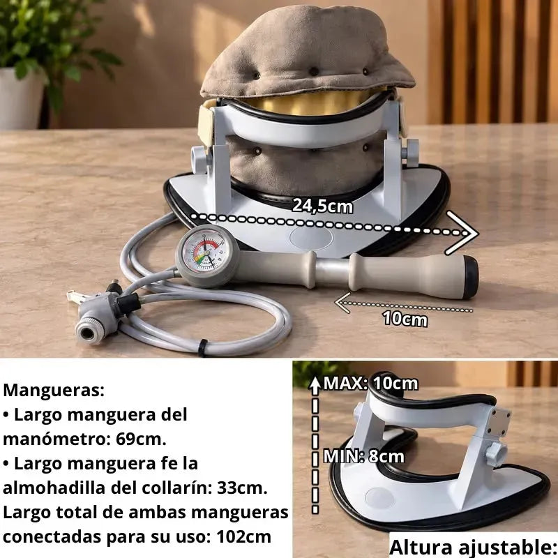 Collarin Cuello Cervical Ortopedico Traccion Neumatico Con Manometro