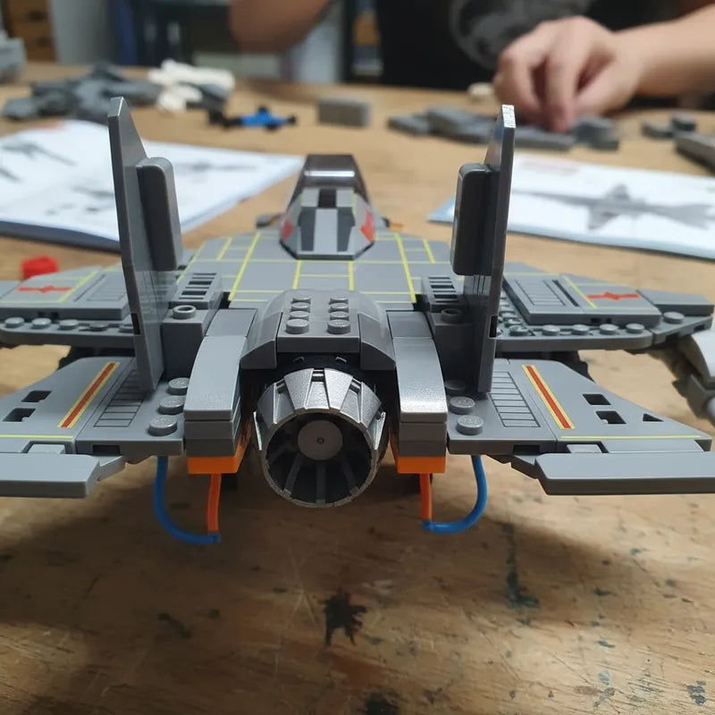 Juguete De Bloques Armable Avion Caza Modelo Robot 532 Piezas Didactico 2 en 1