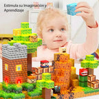 Bloques Magnéticos Tipo Minecraft 137 Pcs 3 Bloques De Luz
