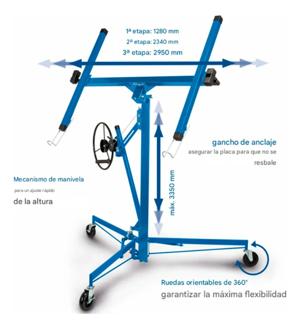 Elevador De Placas Paneles De Yeso Carton 3.3mtrs Andamio