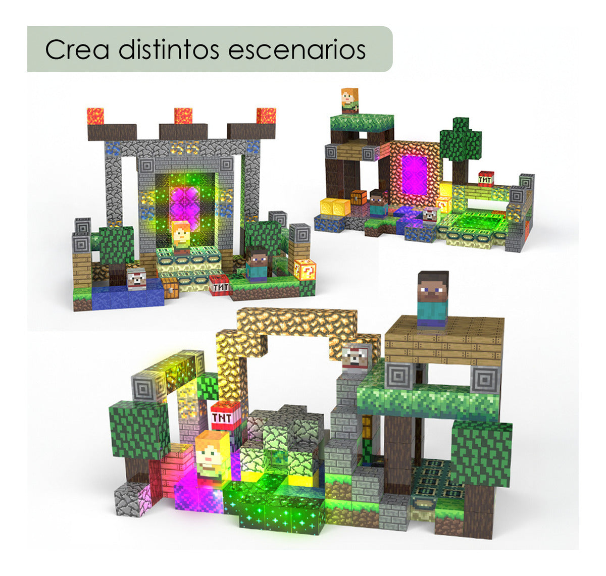 Juguete Bloques Magnéticos 180 Piezas My World Kit Modelo Bosque