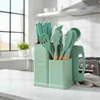 Set 19 Utensilios De Cocina Antiadherente Silicona Madera