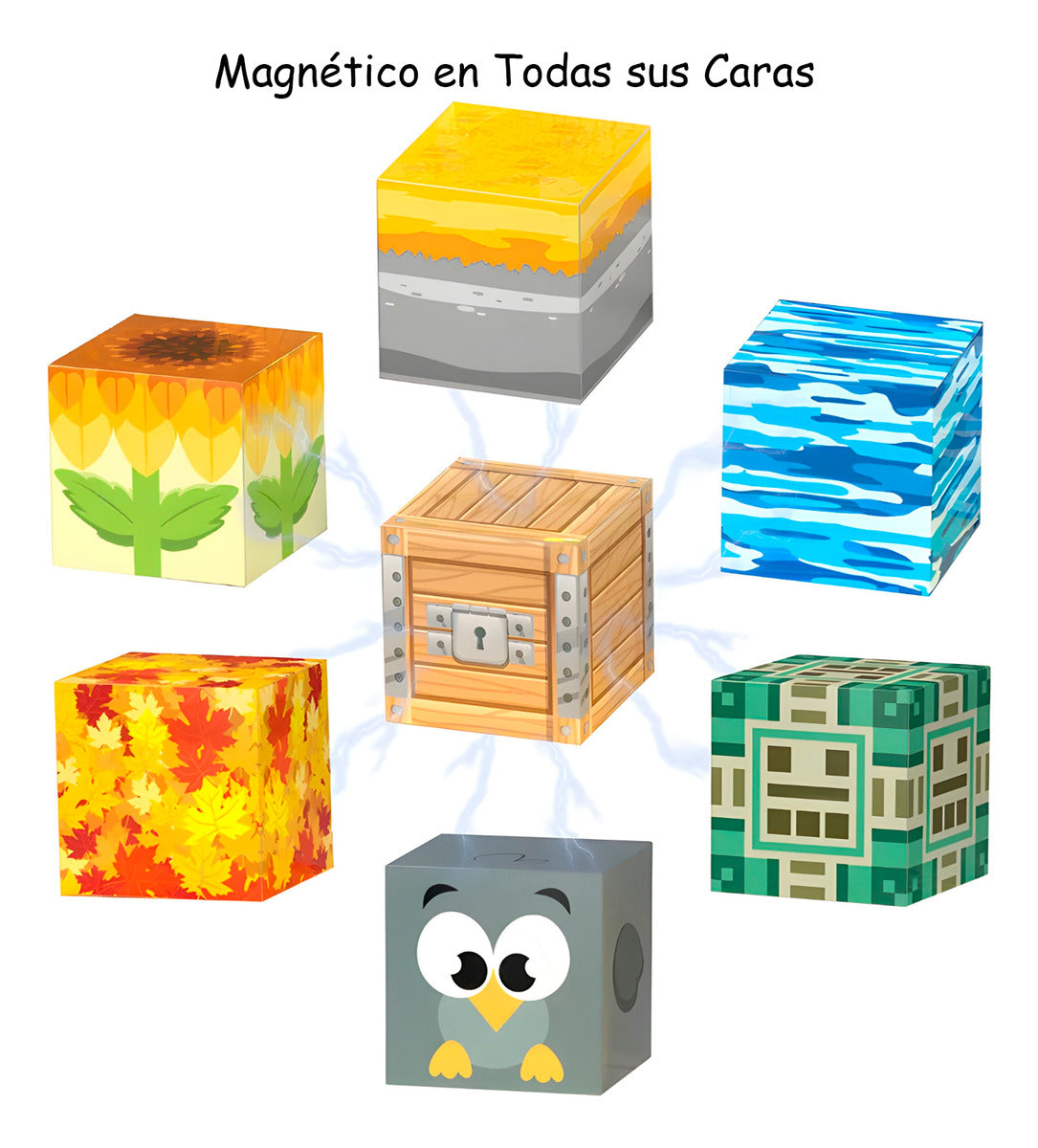 Bloques Magnéticos Tipo Minecraft 200 Pcs Con 10 Bloques De Luz