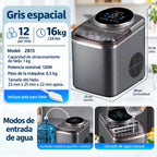 Maquina De Hielo Fabricador de cubo 16kg/24hr 120w Con Pantalla Tactil