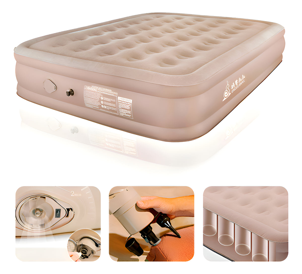 Colchón Cama Inflable Con Bomba Extraible De 2 plazas 40cm