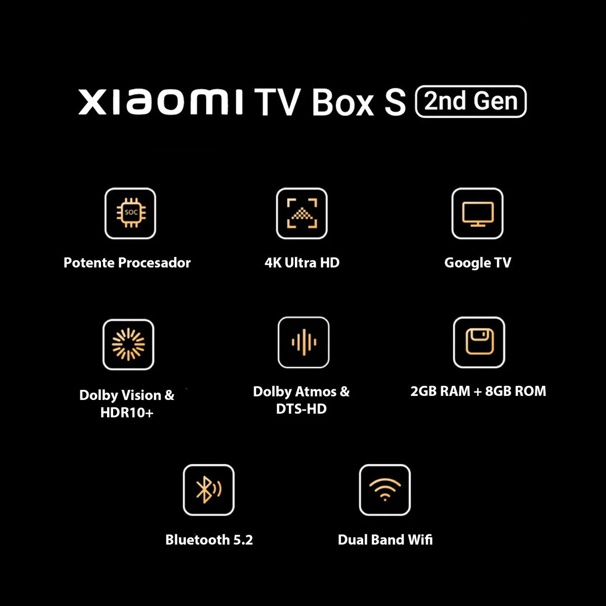 Xiaomi Tv Box S 2nd Gen Control Voz 4k 8gb 2gb Google Tv Negro