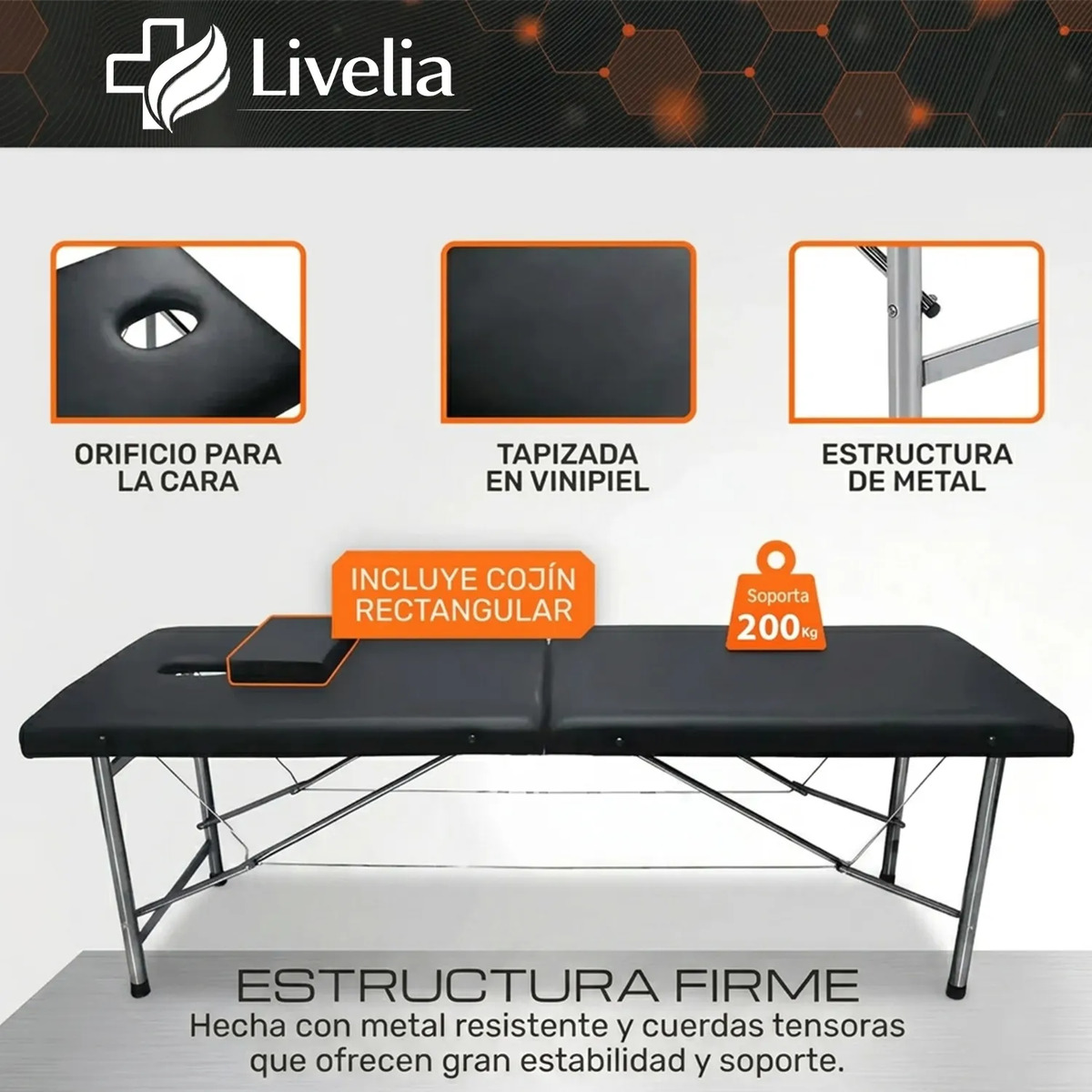 Camilla De Masajes Plegable Profesional Cama De Acero Soporta 200kg