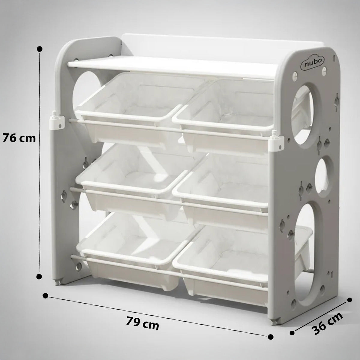 Organizador De Juguetes Pequeño Nubo 6 Bandejas Blanco