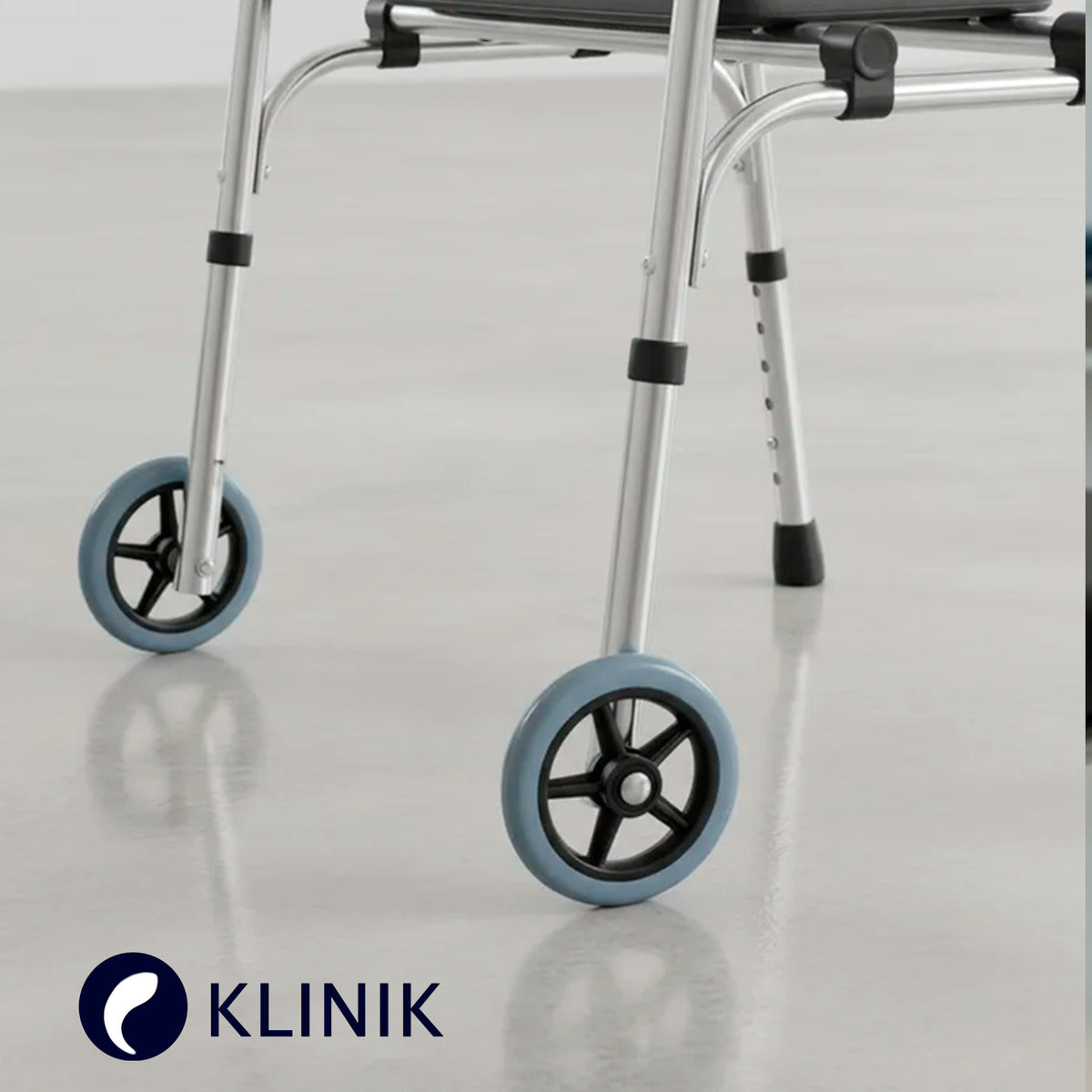 Andador Plegable con Asiento y Ruedas KLINIK - Aluminio Reforzado 150kg