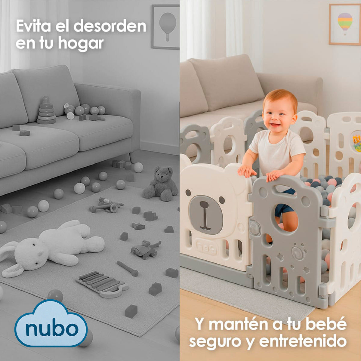 Corral Juegos Bebe Infantil Nubo Premium De 155x192cm Armable